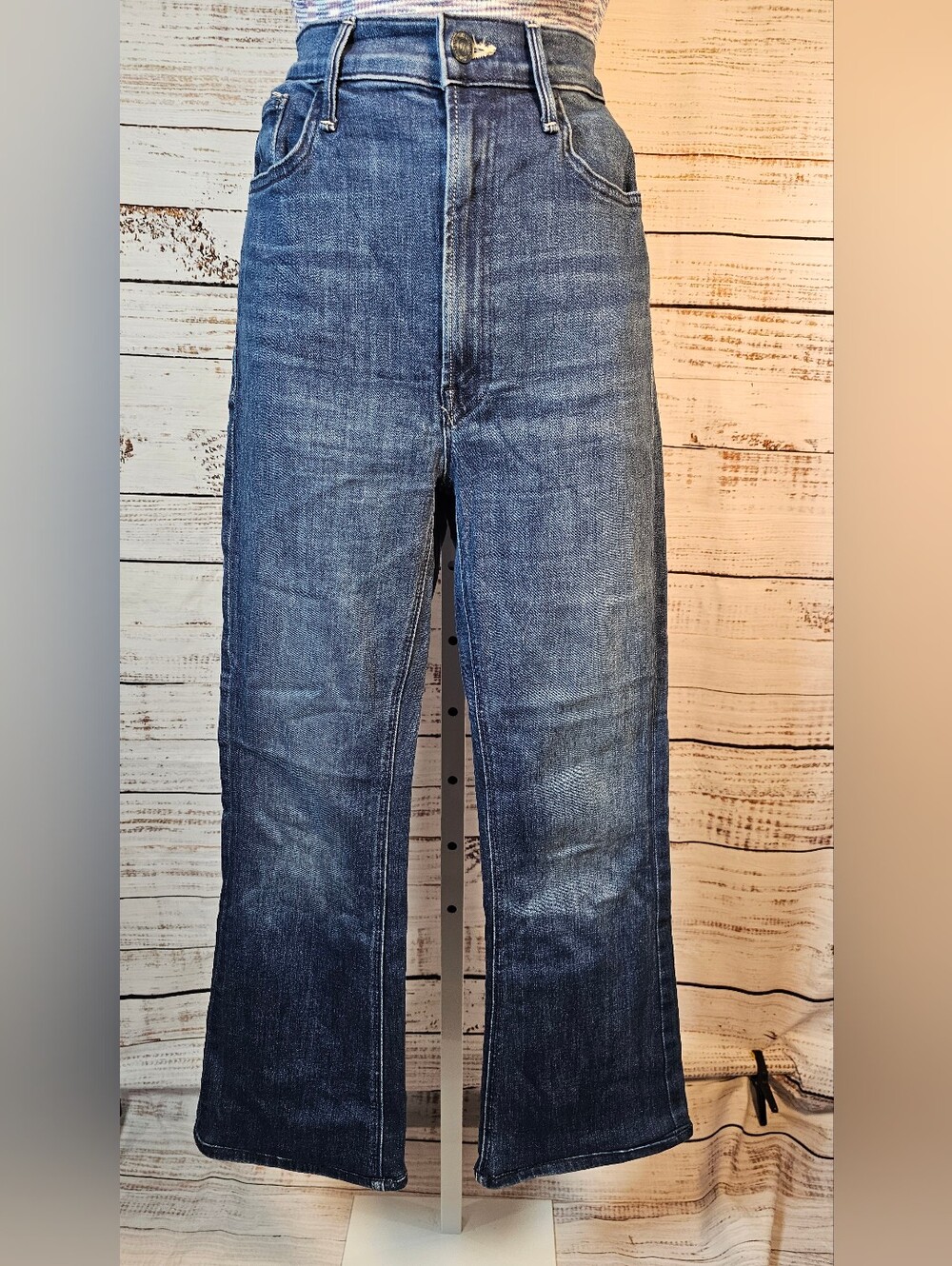 MOTHER The Mellow Drama High Rise Wide Leg Jeans Anchor Point Size 27